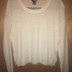 White knit sweater